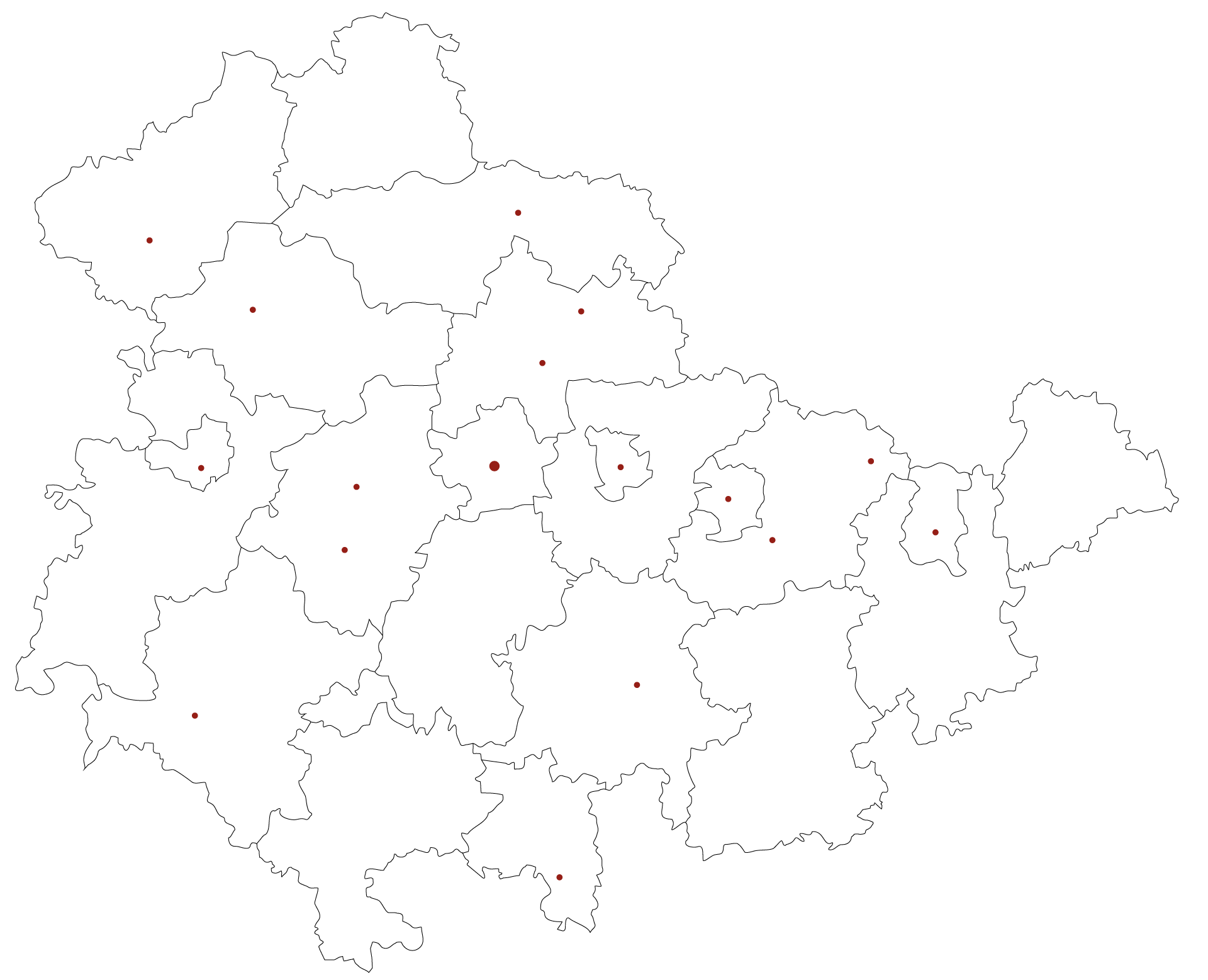 Thüringenkarte mit alles Ortsvereinen